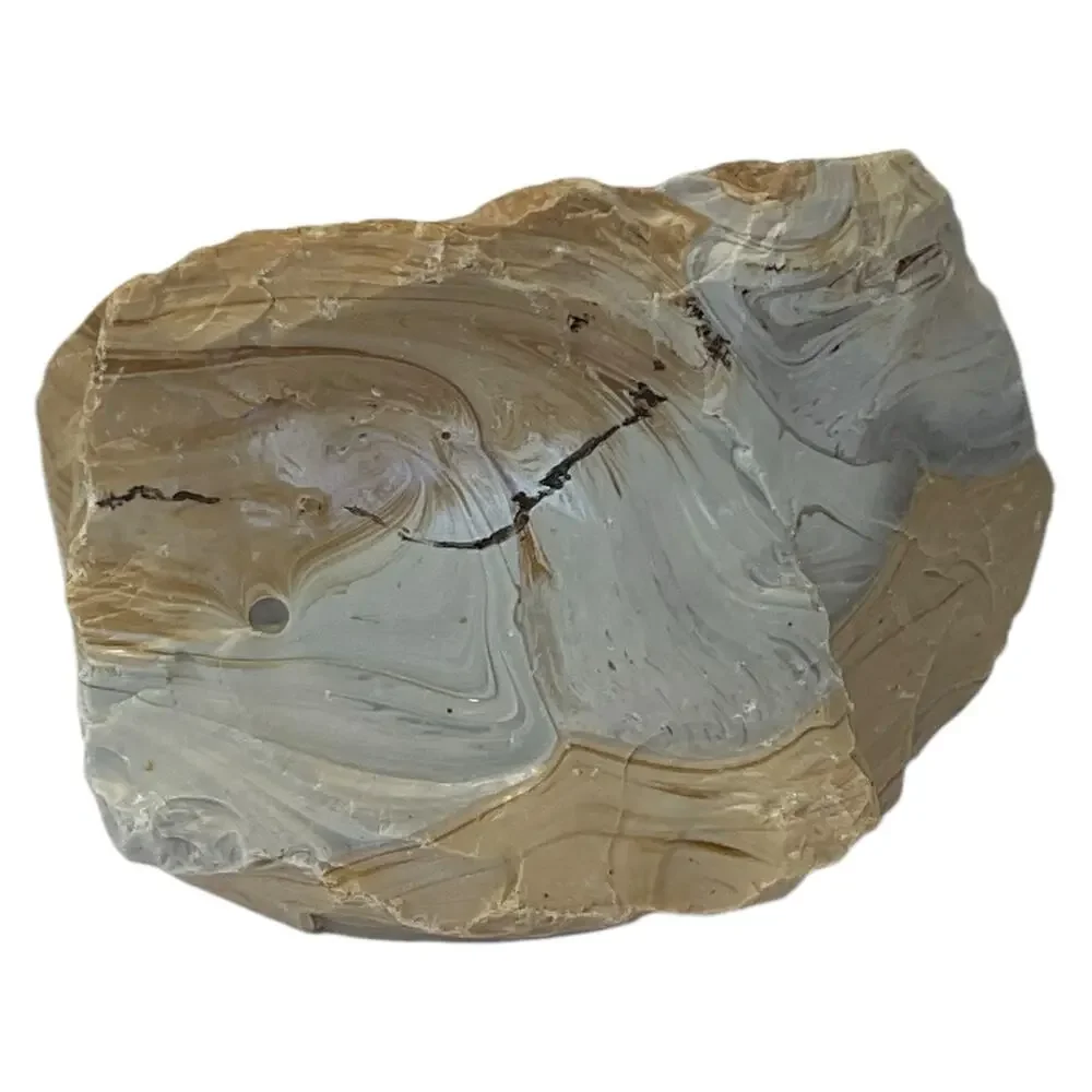 Carmel‎ Cream Chocolate Swirl Art Glass Cullet Slag Glass #5XL81